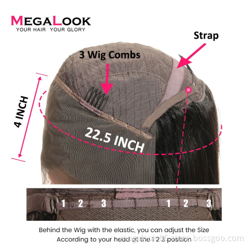Wholesale Top 8A Grade Cuticle Aligned Fashion Style Brazilian Human Hair Lace Front Wig 13x4 Swiss Lace Wig Samples